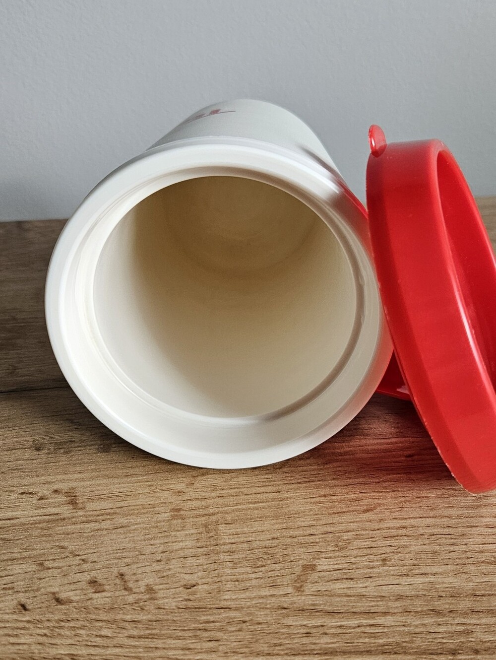 VTG Tim Hortons Super Tim Plastic Travel Mug Aladdin | Made In USA | Red White - Picture 11 of 16